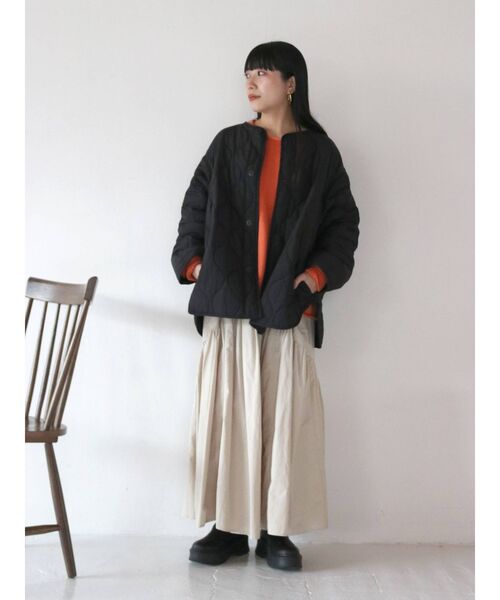 Ungrid（アングリッド）の「【WEB限定】キルティングライナールーズブルゾン（ブルゾン・レディース・ブラック/カーキ・FREE）」の4枚目の写真