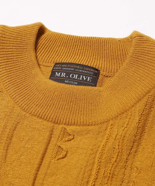 MR.OLIVE（ミスターオリーブ）の「ランダムジャガードニット / リラックス ボトルネック セーター（ニット/セーター・メンズ・オフホワイト/イエロー/ブラック・LARGE/MEDIUM/SMALL）」の5枚目の写真