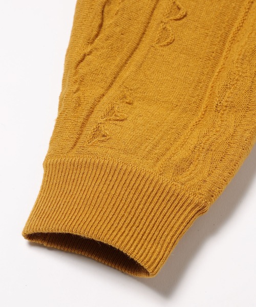 MR.OLIVE（ミスターオリーブ）の「ランダムジャガードニット / リラックス ボトルネック セーター（ニット/セーター・メンズ・オフホワイト/イエロー/ブラック・LARGE/MEDIUM/SMALL）」の7枚目の写真