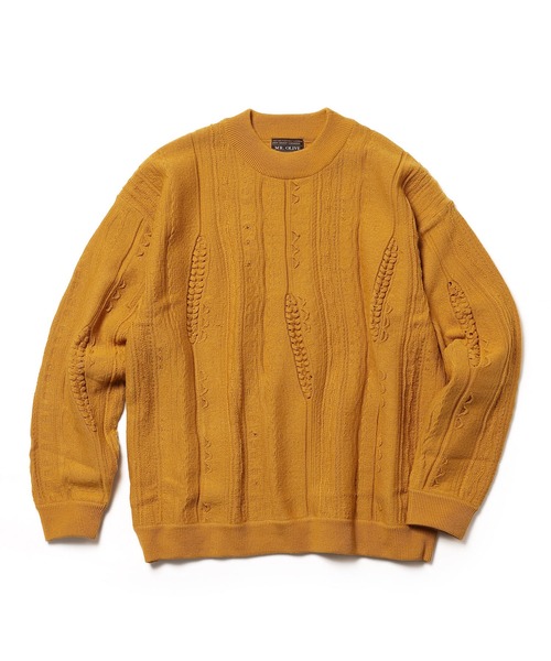 MR.OLIVE（ミスターオリーブ）の「ランダムジャガードニット / リラックス ボトルネック セーター（ニット/セーター・メンズ・オフホワイト/イエロー/ブラック・LARGE/MEDIUM/SMALL）」の12枚目の写真