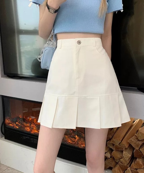 Auntie Rosa（アンティローザ）の「ストレートプリーツミニスカート（スカート・レディース・ホワイト/ブラック・FREE）」の12枚目の写真