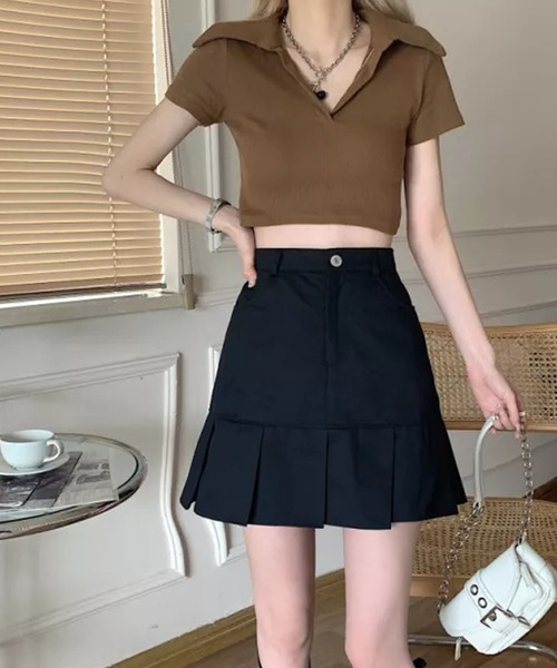 Auntie Rosa（アンティローザ）の「ストレートプリーツミニスカート（スカート・レディース・ホワイト/ブラック・FREE）」の10枚目の写真