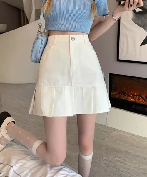 Auntie Rosa（アンティローザ）の「ストレートプリーツミニスカート（スカート・レディース・ホワイト/ブラック・FREE）」の15枚目の写真