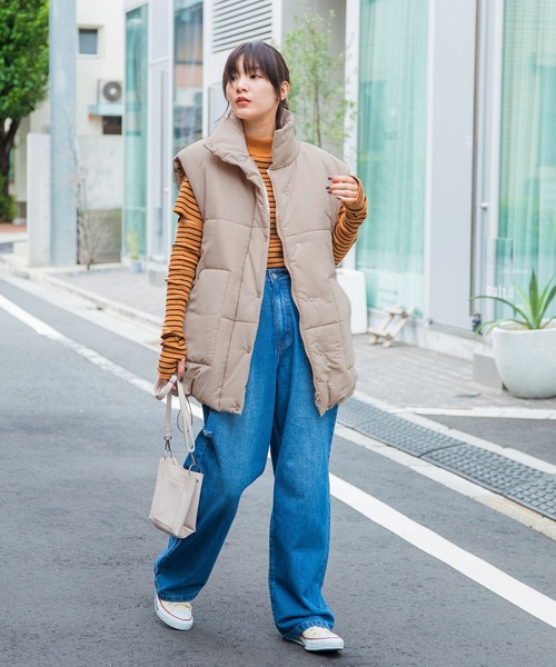 w closet(ダブルクローゼット)の「【カタログ掲載】中綿ベスト(ダウンベスト・レディース・ホワイト/ライラック/ブルー/ベージュ・FREE)」の5枚目の写真