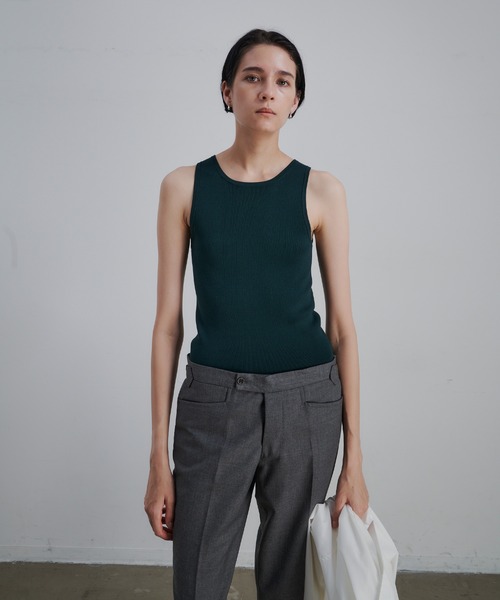 CEL ANSWER（シーイーエルアンサー）の「アメスリニットタンクトップ（タンクトップ・レディース・ブラック/ダークグリーン/マスタード・FREE）」の2枚目の写真