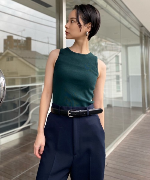 CEL ANSWER（シーイーエルアンサー）の「アメスリニットタンクトップ（タンクトップ・レディース・ブラック/ダークグリーン/マスタード・FREE）」の16枚目の写真