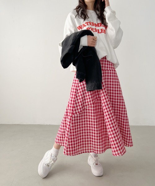 美品◆ハウスオブロータス　ギンガムチェック　ティアードスカート 505985561009_91.jpg