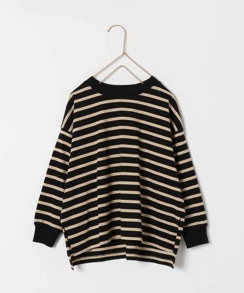 LOWRYS FARM(ローリーズファーム)の「マルチボーダーロンT 126288(Tシャツ/カットソー・キッズ・アイボリー/ブラック/ネイビー・110cm/120cm/130cm/140cm/150cm)」の7枚目の写真