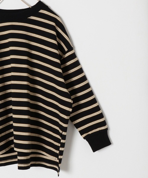 LOWRYS FARM(ローリーズファーム)の「マルチボーダーロンT 126288(Tシャツ/カットソー・キッズ・アイボリー/ブラック/ネイビー・110cm/120cm/130cm/140cm/150cm)」の9枚目の写真