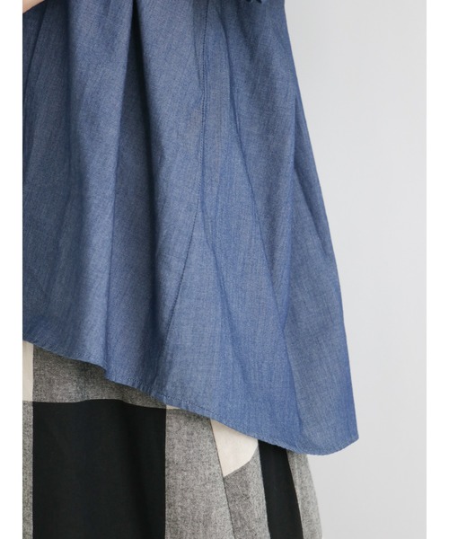 Samansa Mos2（サマンサ モスモス）の「シャーリングギャザースキッパー七分袖ブラウス（シャツ/ブラウス・レディース・ブルー/パープル/ネイビー・ﾌﾘ-）」の22枚目の写真