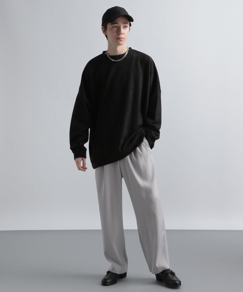 HARE（ハレ）の「スウェードライクプルオーバー(HARE)（スウェット・メンズ・ライトグレー/ブラック/チャコールグレー/グリーン/ライトインディゴブルー・SMALL/MEDIUM）」の6枚目の写真