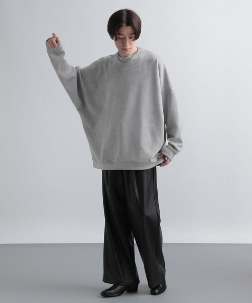 HARE（ハレ）の「スウェードライクプルオーバー(HARE)（スウェット・メンズ・ライトグレー/ブラック/チャコールグレー/グリーン/ライトインディゴブルー・SMALL/MEDIUM）」の7枚目の写真