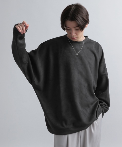 HARE（ハレ）の「スウェードライクプルオーバー(HARE)（スウェット・メンズ・ライトグレー/ブラック/チャコールグレー/グリーン/ライトインディゴブルー・SMALL/MEDIUM）」の8枚目の写真