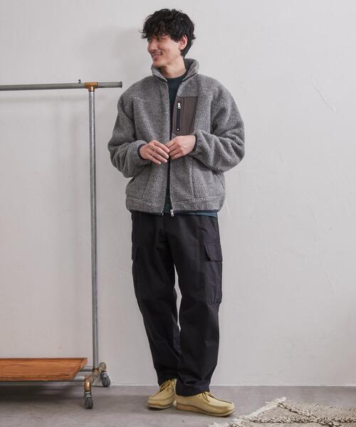 coen（コーエン）の「[洗える]ボアスタンドジップジャケット（ブルゾン・メンズ・ブラウン/オフホワイト/ブラック/グレー・M/S/XL/L）」の15枚目の写真