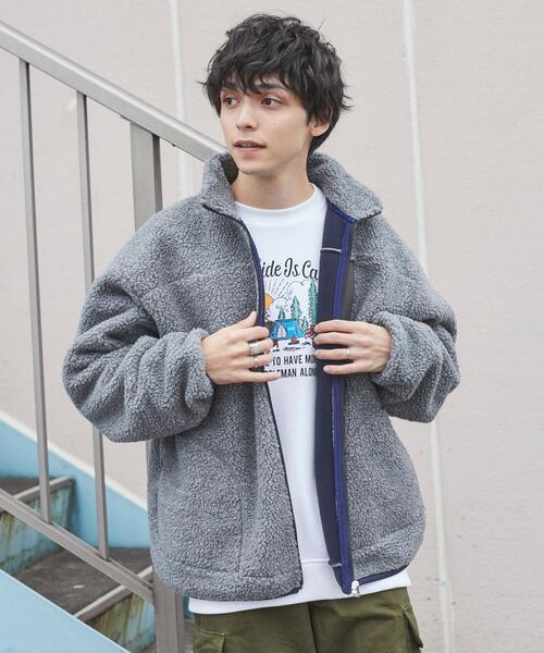 coen（コーエン）の「【ユニセックス】[洗える]ボアスタンドジップ