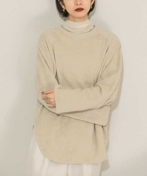 KBF（ケイビーエフ）の「パイルラグランTEE（Tシャツ/カットソー・レディース・ベージュ系その他/バーガンディー/カーキ・ONE）」の4枚目の写真