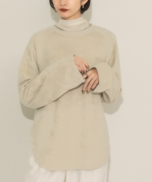 KBF（ケイビーエフ）の「パイルラグランTEE（Tシャツ/カットソー・レディース・ベージュ系その他/バーガンディー/カーキ・ONE）」の5枚目の写真