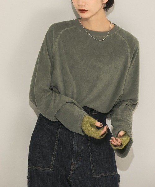 KBF（ケイビーエフ）の「パイルラグランTEE（Tシャツ/カットソー・レディース・ベージュ系その他/バーガンディー/カーキ・ONE）」の10枚目の写真