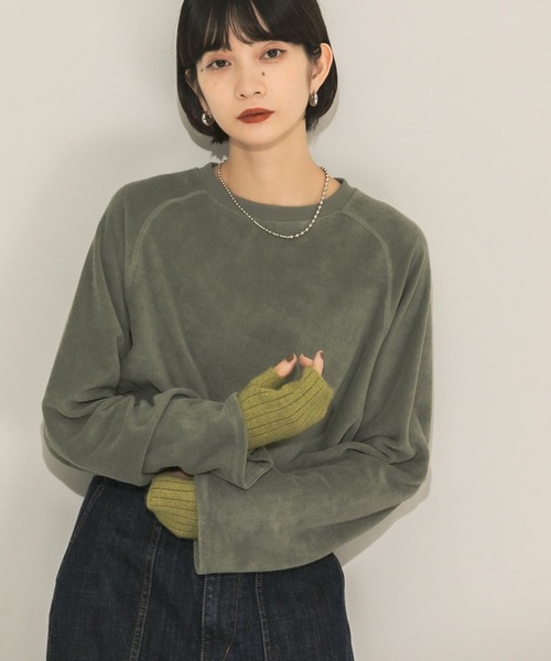 KBF（ケイビーエフ）の「パイルラグランTEE（Tシャツ/カットソー・レディース・ベージュ系その他/バーガンディー/カーキ・ONE）」の11枚目の写真