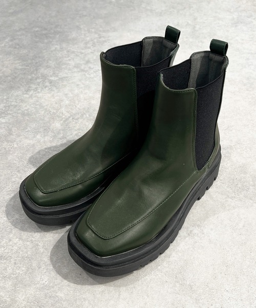 apres jour mignon(アプレジュールミニョン)の「サイドゴアブーツ【ZOZOTOWN限定アイテム】(ブーツ・レディース・ダークブラウン/ブラック/アイボリー/グリーン・MEDIUM/SMALL/X-LARGE/LARGE)」の7枚目の写真