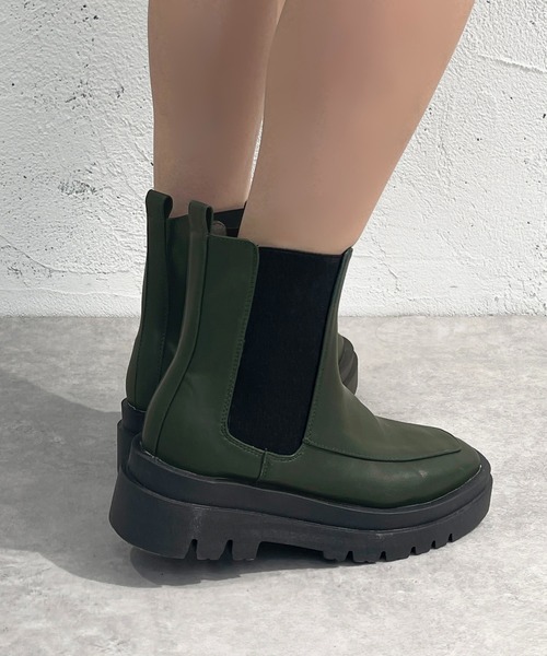 apres jour mignon(アプレジュールミニョン)の「サイドゴアブーツ【ZOZOTOWN限定アイテム】(ブーツ・レディース・ダークブラウン/ブラック/アイボリー/グリーン・MEDIUM/SMALL/X-LARGE/LARGE)」の10枚目の写真