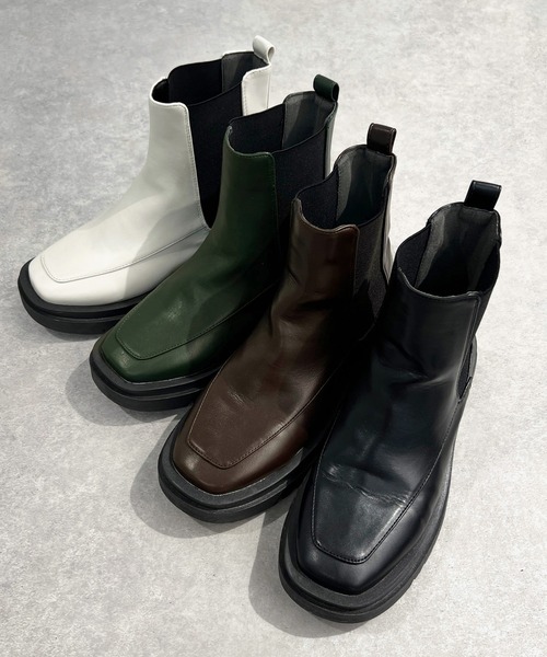 apres jour mignon(アプレジュールミニョン)の「サイドゴアブーツ【ZOZOTOWN限定アイテム】(ブーツ・レディース・ダークブラウン/ブラック/アイボリー/グリーン・MEDIUM/SMALL/X-LARGE/LARGE)」の13枚目の写真