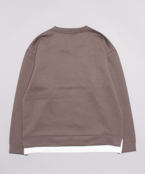 URBAN COLLECTION（アーバンコレクション）の「ポンチ素材 ライトフェイクレイヤード無地トレーナー（スウェット・メンズ・グレー/ブラック/ブルー/ブラウン・XL/M/L）」の17枚目の写真