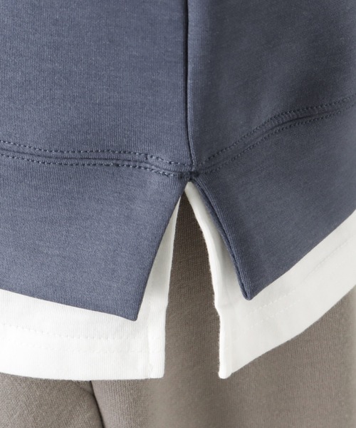 URBAN COLLECTION（アーバンコレクション）の「ポンチ素材 ライトフェイクレイヤード無地トレーナー（スウェット・メンズ・グレー/ブラック/ブルー/ブラウン・XL/M/L）」の9枚目の写真