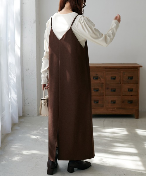 DISCOAT（ディスコート）の「テックウールストレッチVキャミワンピース（ワンピース・レディース・ブラック/ブラウン/イエロー・FREE）」の19枚目の写真