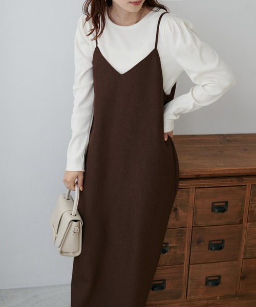 DISCOAT（ディスコート）の「テックウールストレッチVキャミワンピース（ワンピース・レディース・ブラック/ブラウン/イエロー・FREE）」の20枚目の写真