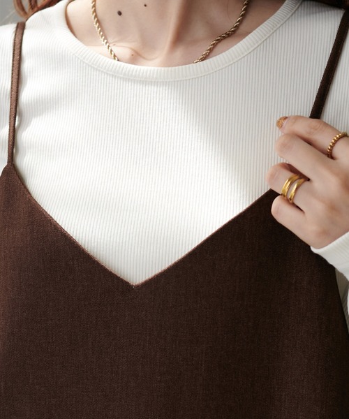 DISCOAT（ディスコート）の「テックウールストレッチVキャミワンピース（ワンピース・レディース・ブラック/ブラウン/イエロー・FREE）」の21枚目の写真