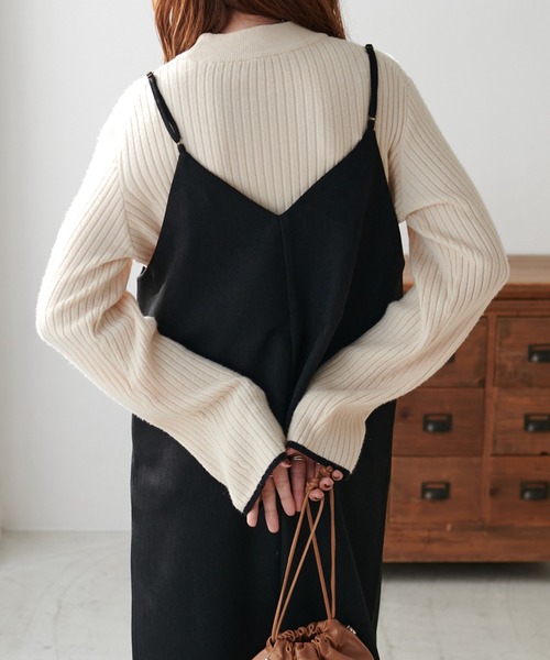 DISCOAT（ディスコート）の「テックウールストレッチVキャミワンピース（ワンピース・レディース・ブラック/ブラウン/イエロー・FREE）」の11枚目の写真