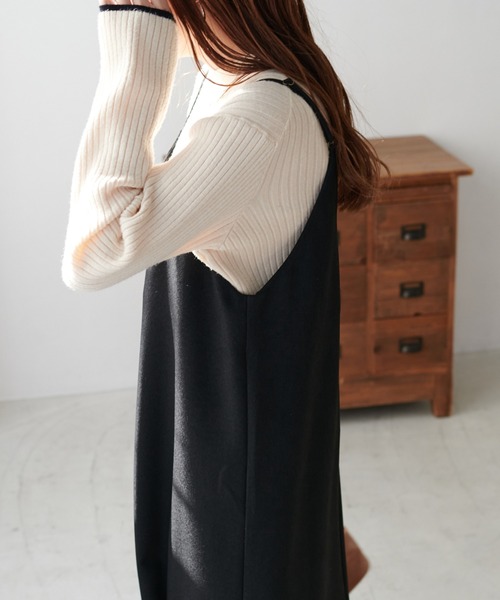 DISCOAT（ディスコート）の「テックウールストレッチVキャミワンピース（ワンピース・レディース・ブラック/ブラウン/イエロー・FREE）」の10枚目の写真