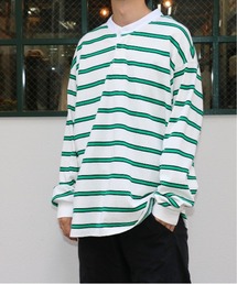 SUNNY  SPORTS | SUNNY SPORTS/サニースポーツ BORDER STAND LAGER SHIRTS ボーダースタンドラガーシャツ(ポロシャツ)