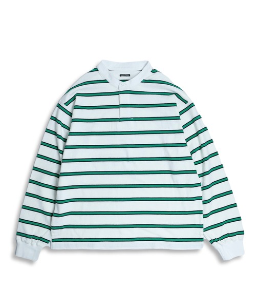 SUNNY SPORTS(サニースポーツ)の「SUNNY SPORTS/サニースポーツ BORDER STAND LAGER SHIRTS ボーダースタンドラガーシャツ(ポロシャツ・メンズ・マスタード/グリーン・LARGE/MEDIUM)」の18枚目の写真