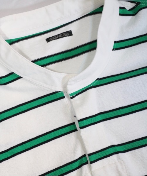 SUNNY SPORTS(サニースポーツ)の「SUNNY SPORTS/サニースポーツ BORDER STAND LAGER SHIRTS ボーダースタンドラガーシャツ(ポロシャツ・メンズ・マスタード/グリーン・LARGE/MEDIUM)」の17枚目の写真