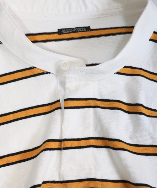 SUNNY SPORTS(サニースポーツ)の「SUNNY SPORTS/サニースポーツ BORDER STAND LAGER SHIRTS ボーダースタンドラガーシャツ(ポロシャツ・メンズ・マスタード/グリーン・LARGE/MEDIUM)」の11枚目の写真