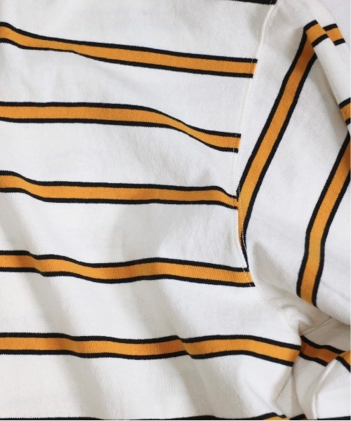 SUNNY SPORTS(サニースポーツ)の「SUNNY SPORTS/サニースポーツ BORDER STAND LAGER SHIRTS ボーダースタンドラガーシャツ(ポロシャツ・メンズ・マスタード/グリーン・LARGE/MEDIUM)」の9枚目の写真