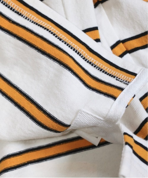 SUNNY SPORTS(サニースポーツ)の「SUNNY SPORTS/サニースポーツ BORDER STAND LAGER SHIRTS ボーダースタンドラガーシャツ(ポロシャツ・メンズ・マスタード/グリーン・LARGE/MEDIUM)」の7枚目の写真