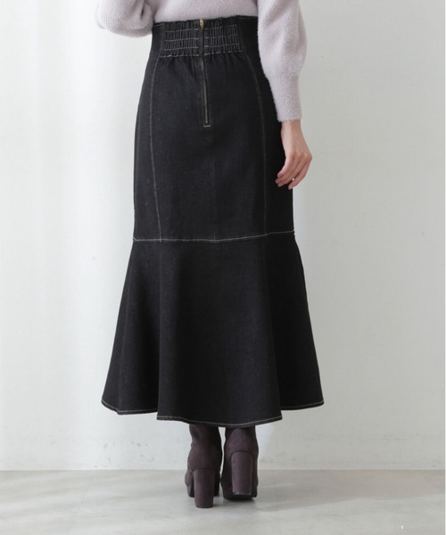 PROPORTION BODY DRESSING（プロポーションボディドレッシング）の「【美人百花11月号タイアップ 休井美郷さん着用商品】アシメデニムマーメイド / 1212220005（スカート・レディース・ダークネイビー/ブラック・MEDIUM/SMALL）」の10枚目の写真