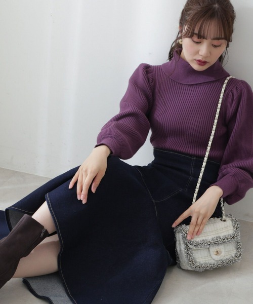 PROPORTION BODY DRESSING（プロポーションボディドレッシング）の「【美人百花11月号タイアップ 休井美郷さん着用商品】アシメデニムマーメイド / 1212220005（スカート・レディース・ダークネイビー/ブラック・MEDIUM/SMALL）」の16枚目の写真