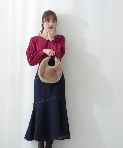 PROPORTION BODY DRESSING（プロポーションボディドレッシング）の「【美人百花11月号タイアップ 休井美郷さん着用商品】アシメデニムマーメイド / 1212220005（スカート・レディース・ダークネイビー/ブラック・MEDIUM/SMALL）」の9枚目の写真