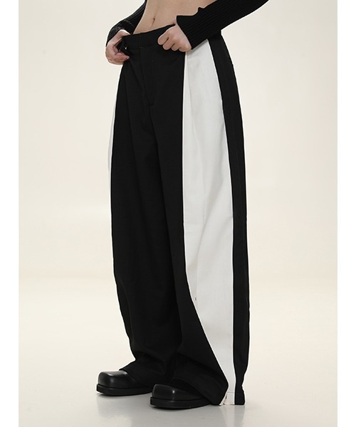 MASONPRINCE（メイソンプリンス）の「サイドラインバルーンワイドスラックス SK2093【MASONPRINCE】（スラックス・メンズ・ブラック/グレー・S/M/L/XL）」の4枚目の写真