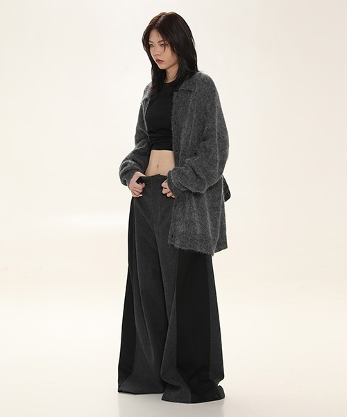 MASONPRINCE（メイソンプリンス）の「サイドラインバルーンワイドスラックス SK2093【MASONPRINCE】（スラックス・メンズ・ブラック/グレー・S/M/L/XL）」の12枚目の写真