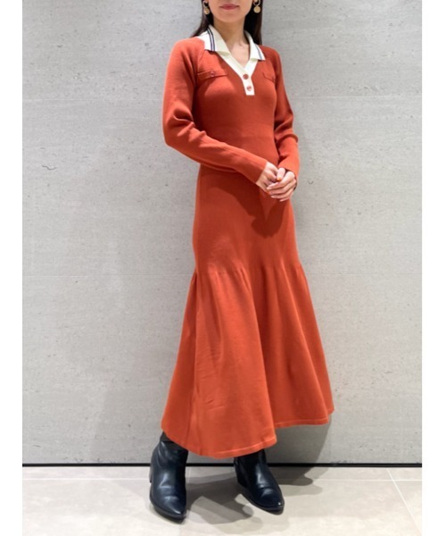 Lily Brownワンピース(定価¥19,910)タグ付き Lily Brown - 新品タグ付 ニットベストワンピース 茶色 Lily