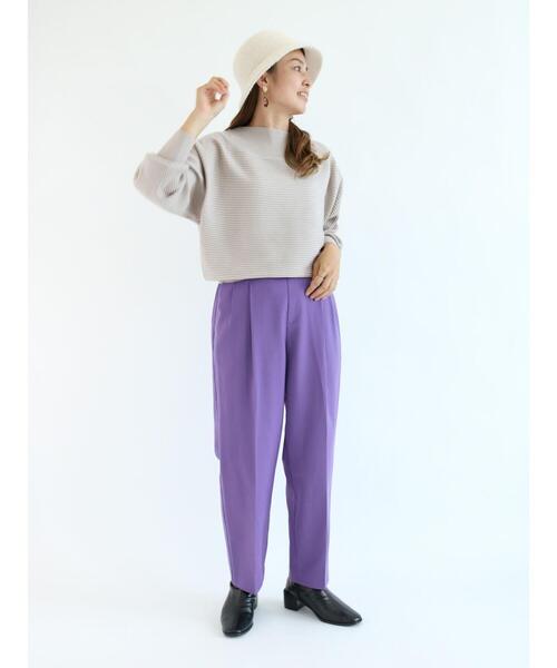 Te chichi TERRASSE（テチチテラス）の「ラメ混リブドルマンニット（ニット/セーター・レディース・ベージュ/イエロー/キナリ/ブルー・ﾌﾘ-）」の6枚目の写真