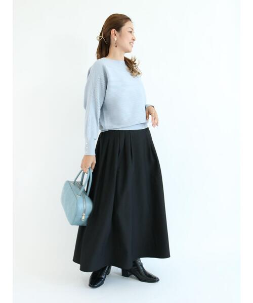 Te chichi TERRASSE（テチチテラス）の「ラメ混リブドルマンニット（ニット/セーター・レディース・ベージュ/イエロー/キナリ/ブルー・ﾌﾘ-）」の9枚目の写真