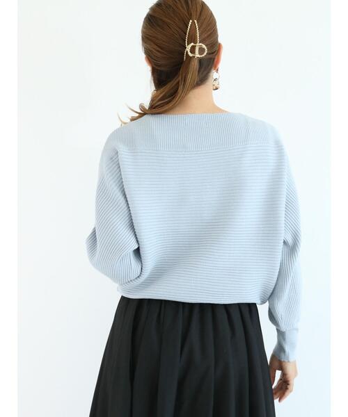 Te chichi TERRASSE（テチチテラス）の「ラメ混リブドルマンニット（ニット/セーター・レディース・ベージュ/イエロー/キナリ/ブルー・ﾌﾘ-）」の12枚目の写真