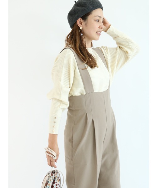 Te chichi TERRASSE（テチチテラス）の「ラメ混リブドルマンニット（ニット/セーター・レディース・ベージュ/イエロー/キナリ/ブルー・ﾌﾘ-）」の2枚目の写真