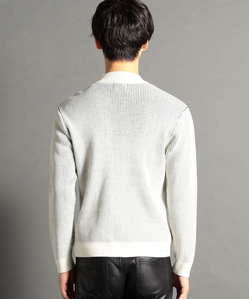 HIDEAWAYS NICOLE（ハイダウェイニコル）の「肩ファスナ－モックネックニット（ニット/セーター・メンズ・グレー/ホワイト×ブラック/ブラック×ホワイト/ボルドー・MEDIUM/LARGE/X-LARGE）」の7枚目の写真